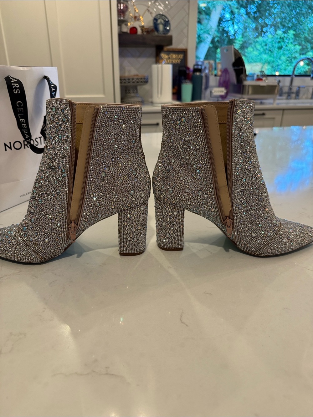 Betsey Johnson Kayla Crystal-Embellished Rhinestone Women's Ankle Boots Size 8.5 - Picture 11 of 11